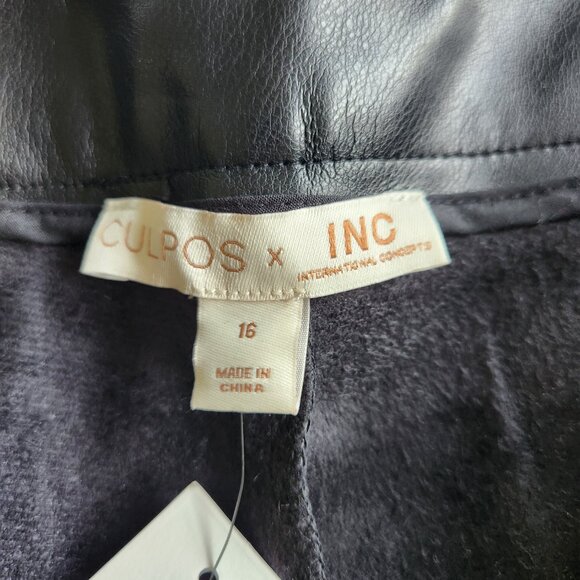 I.N.C. International Concepts INC Womens Black Faux Leather Shorts Size: 16 - Picture 8 of 10